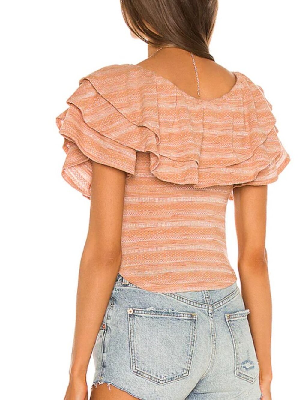 NWT Free People Heirloom Ruffle Boho Top Boho Cottagecore Ruffle Romantic XS $78 - Picture 3 of 11